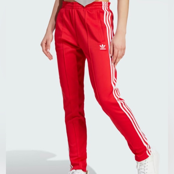 adidas Pants - NWT ADIDAS ADICOLOR SST 3 STRIPE RED TRACK PANTS - Size M